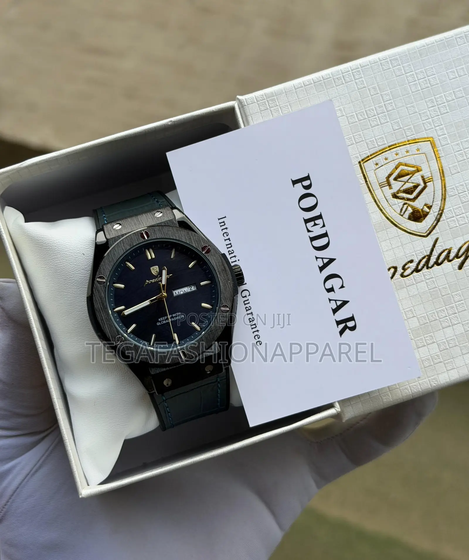Poedagar Leather Wristwatch (Hublot Design)