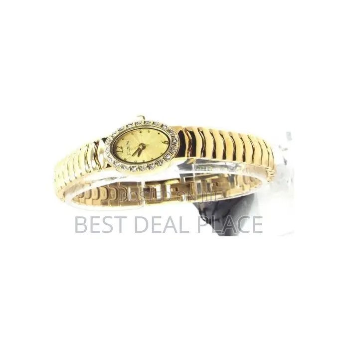 Elgin Women Oval Gold Crystal Analog Adjustable Watch Original From Us