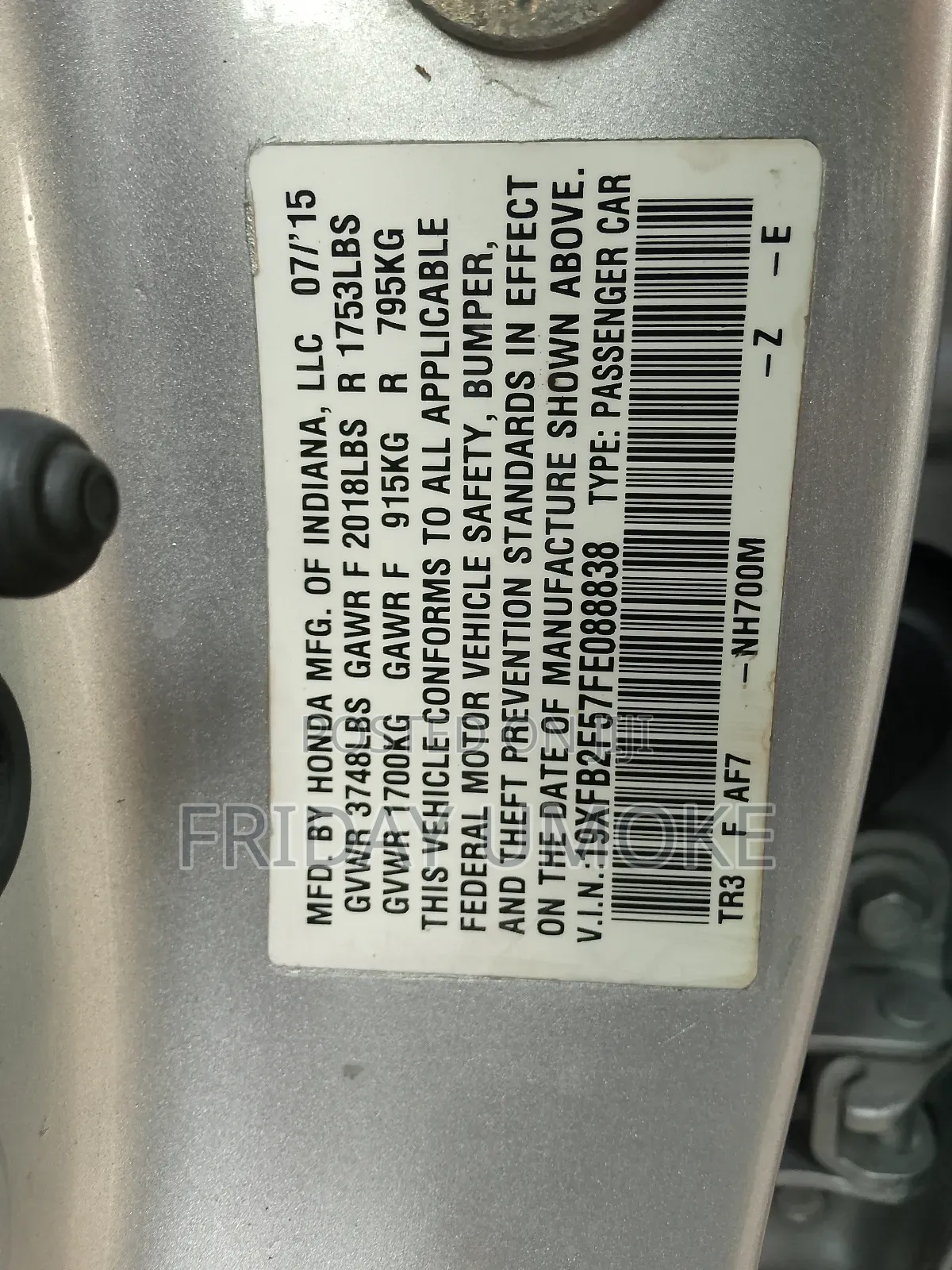 Honda Civic EX 4dr Sedan (1.8L 4cyl CVT) 2015 Silver