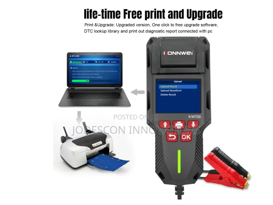 Konnwei Kw700 Professional 12v, 24v Car Battery Tester With Printer