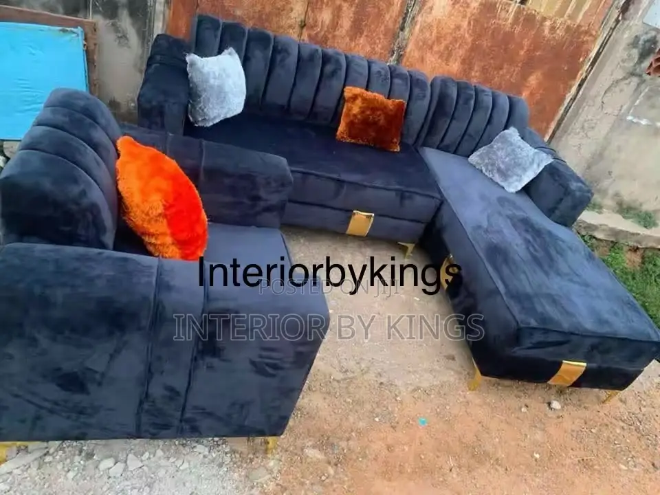 L-Shaped Fabric Sofa With a Single Available for Immediate Pickup 