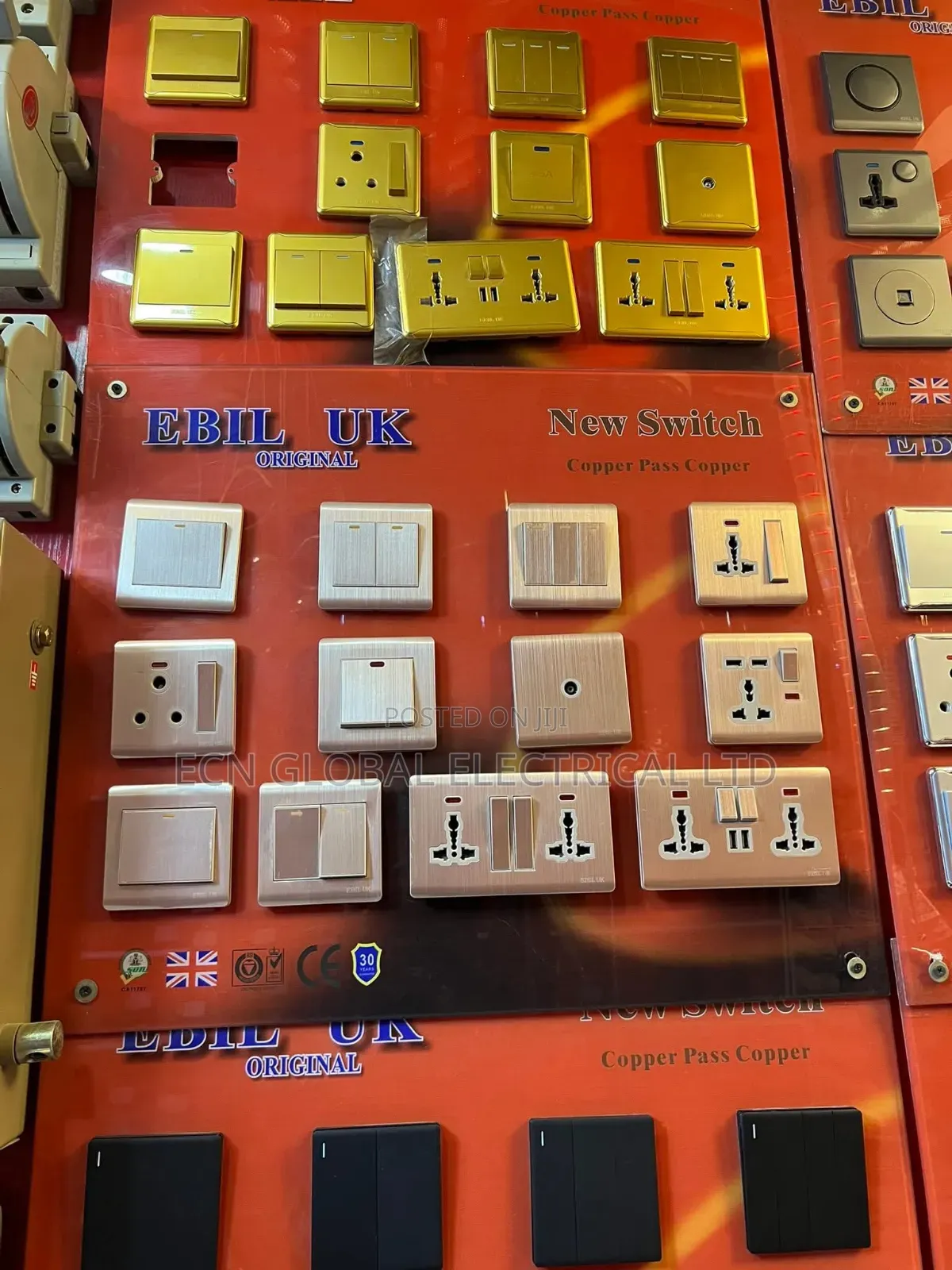 Luxury Electrical Switches Sockets (Silver, Gold Black)
