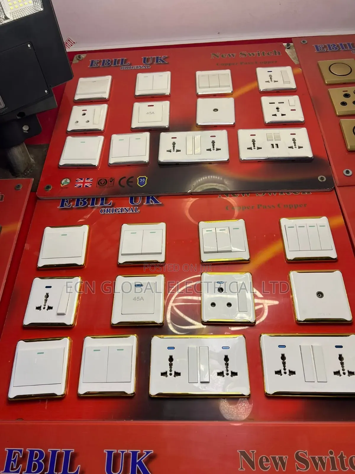 Luxury Electrical Switches Sockets (Silver, Gold Black)