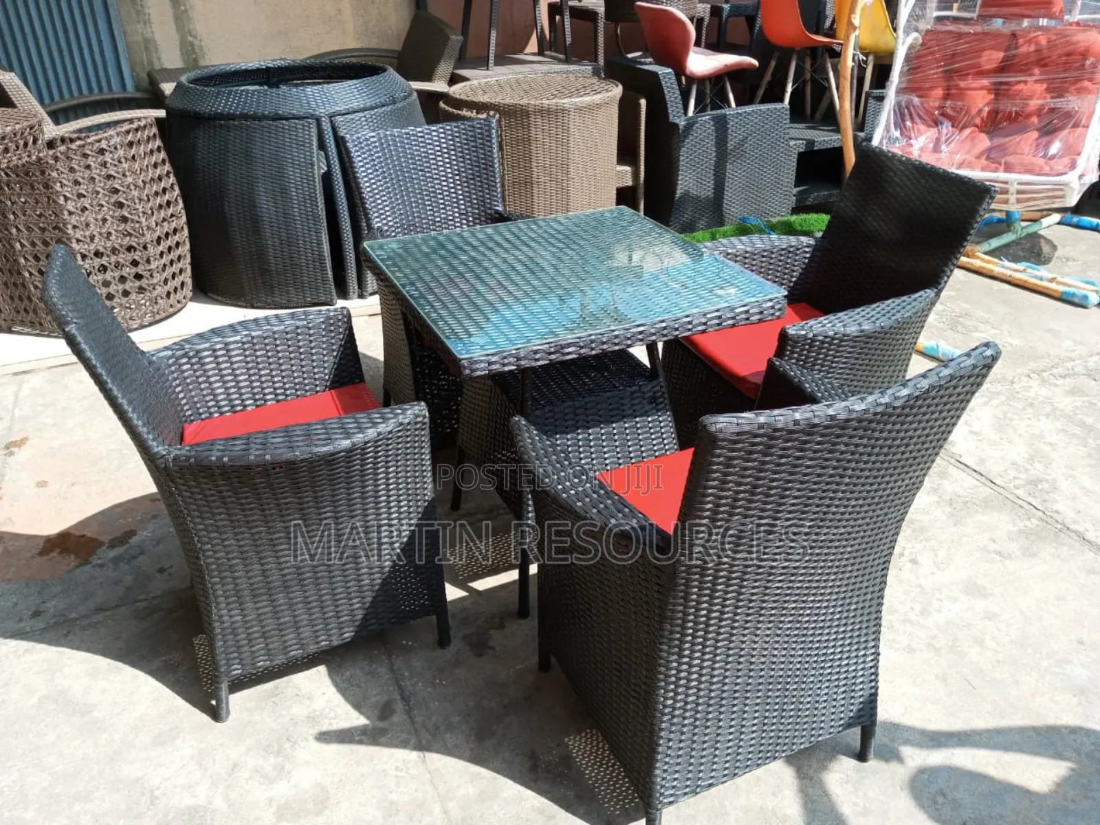 Rattan Restaurant Dining Table and Chairs