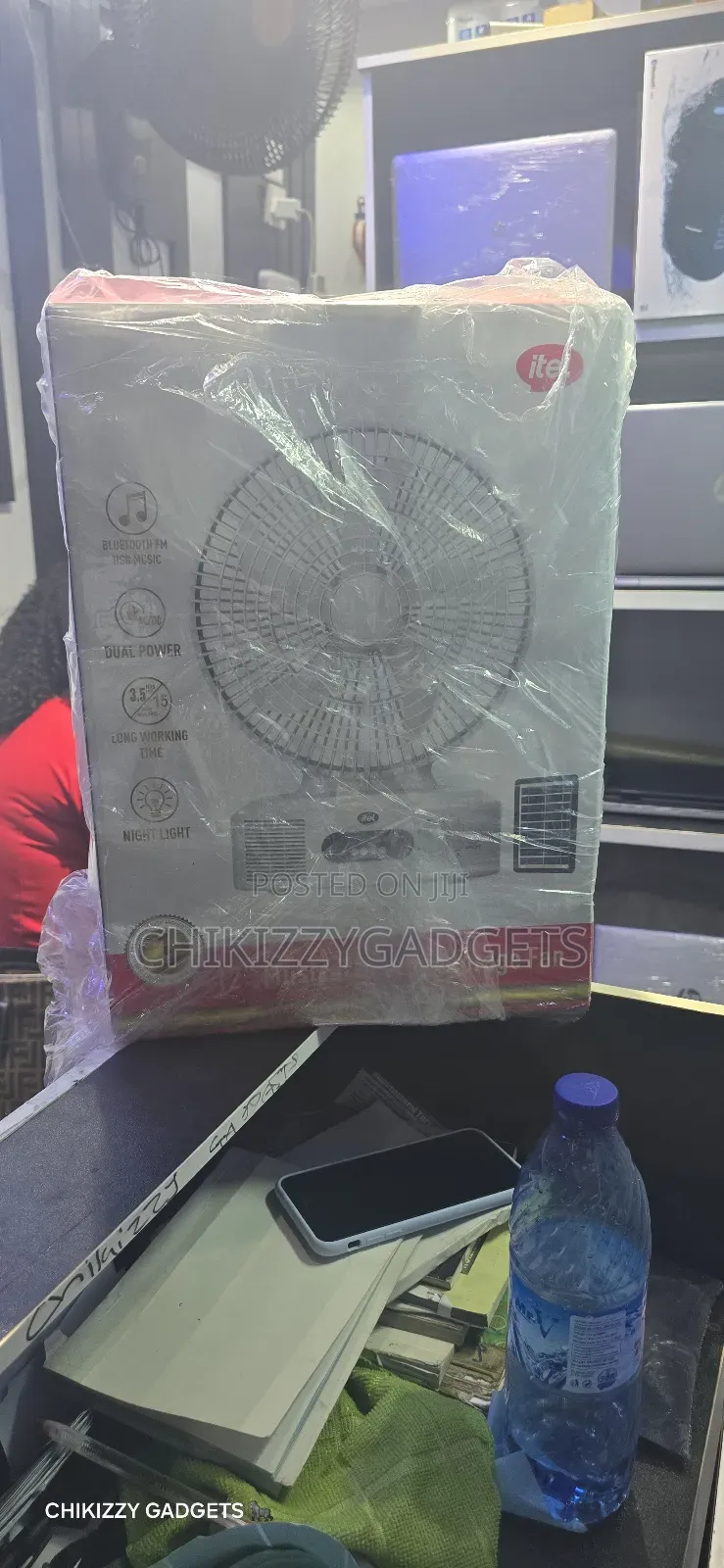 Brand New Itel Rechargeable and Solar Fan F12 M001