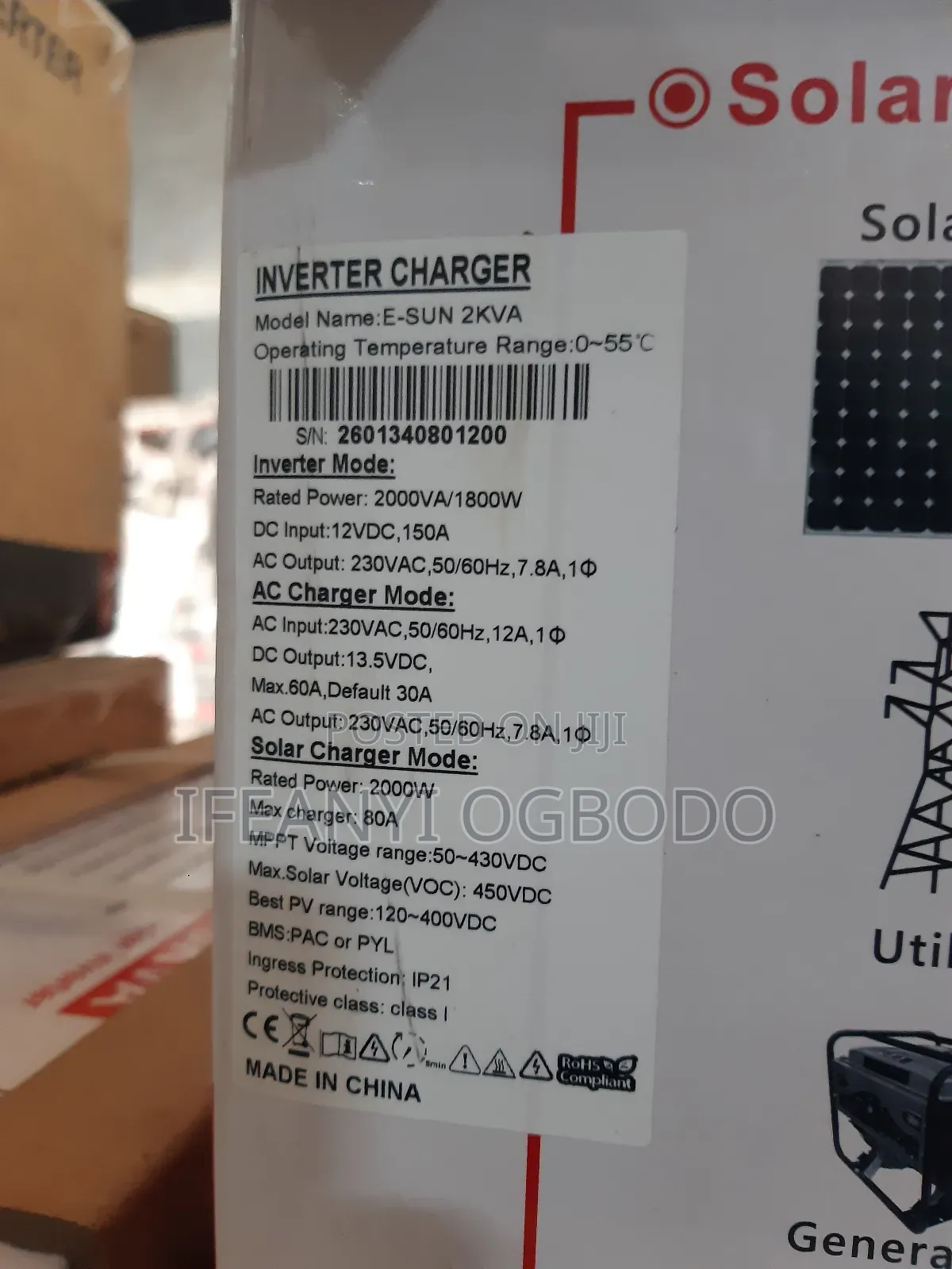 Sako Solar Inverter 2kva 12v
