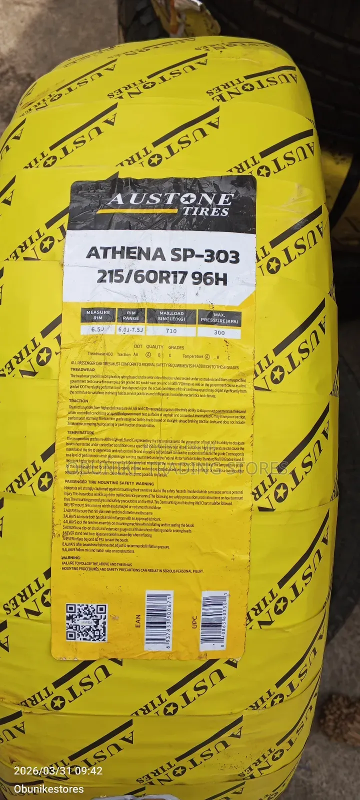 215/60r17 Austone Radial