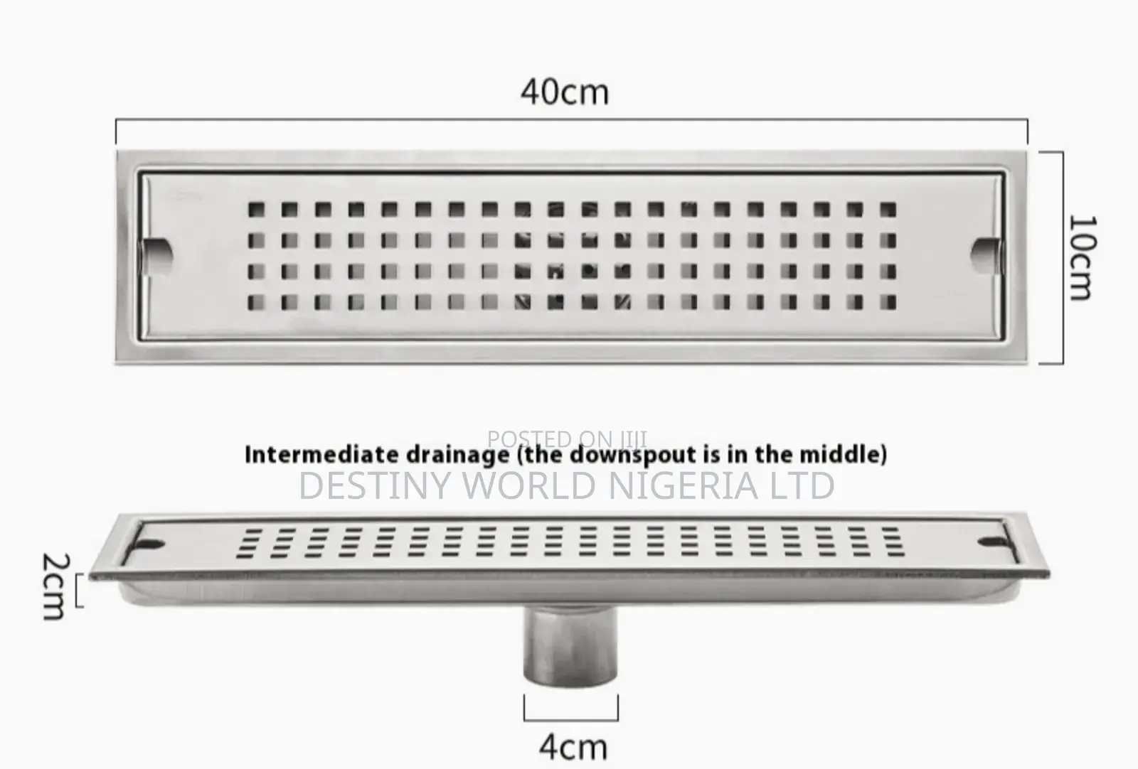 40cm Steel Floor Drain