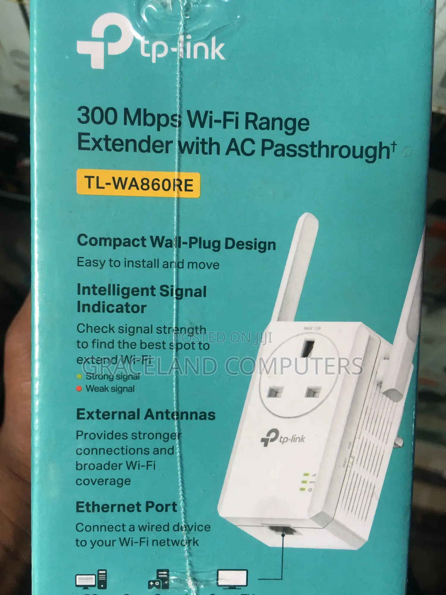 Tp-Link Wa860re 300mbps Wi-Fi Range Extender With Ac Passthrough