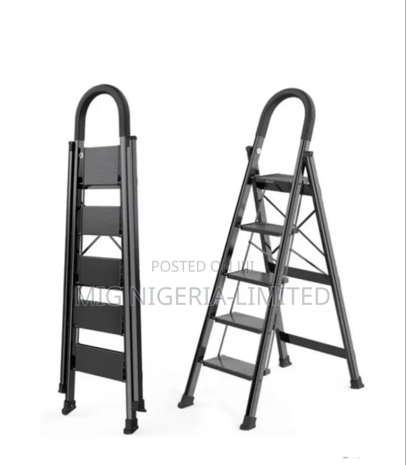 5 Step Ladder Anti-skid Strong Metal Black Colour For Home, Office