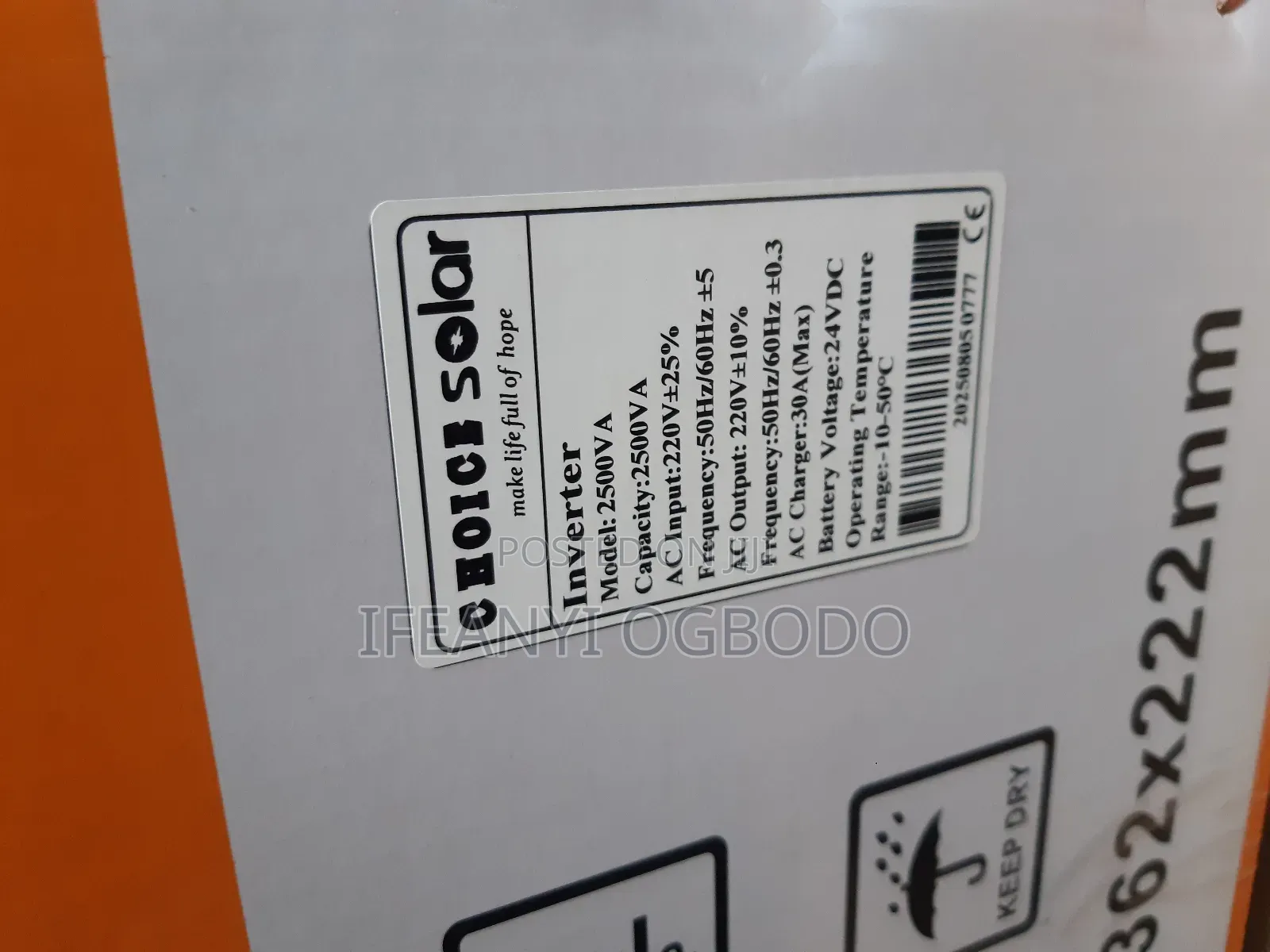 Choice Solar Inverter 2.5kva 24v