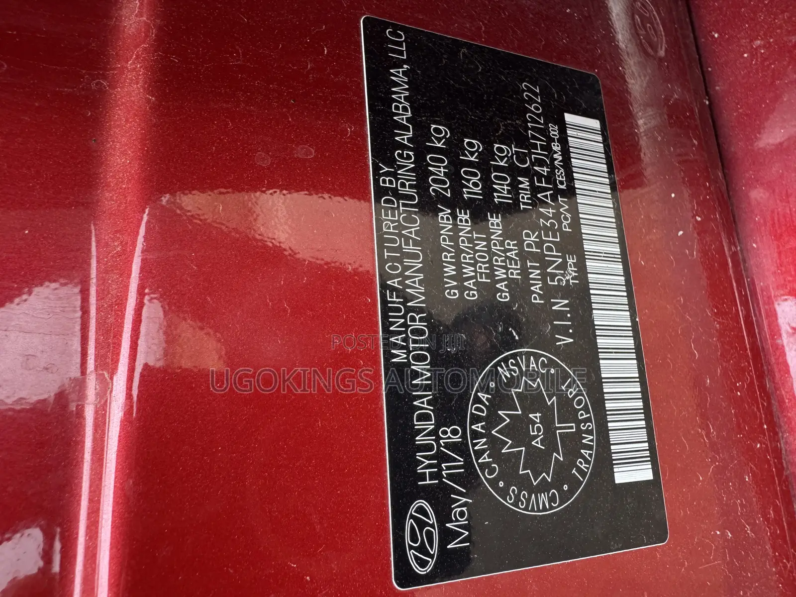 Hyundai Sonata Limited 2018 Red