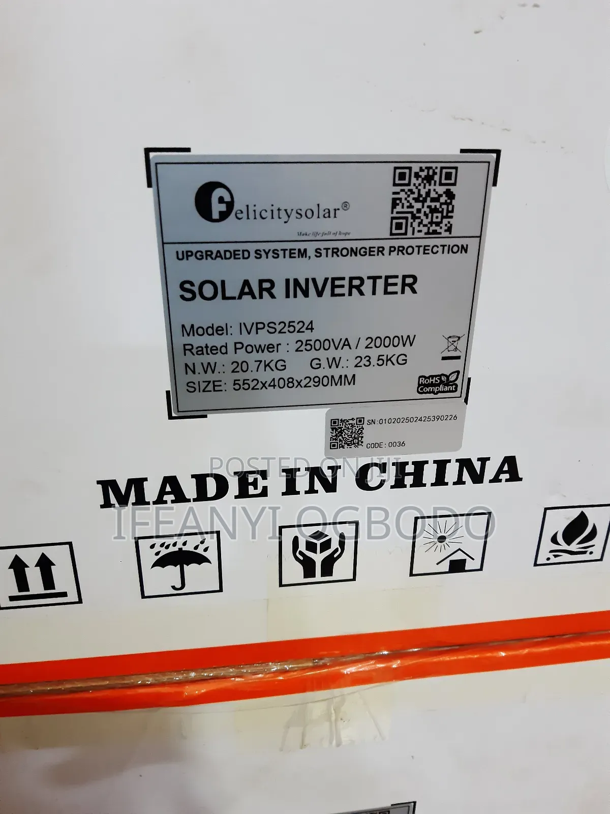 Felicity Solar Inverter 2.5kva 24v