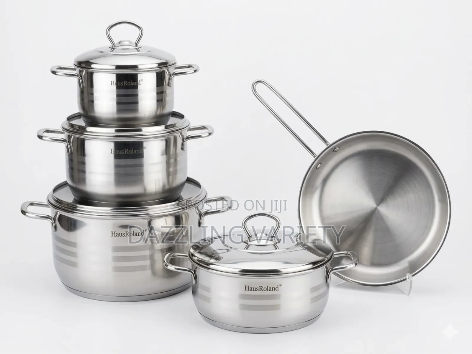 9 Pieces Haus Roland Stainless Steel Pot Set