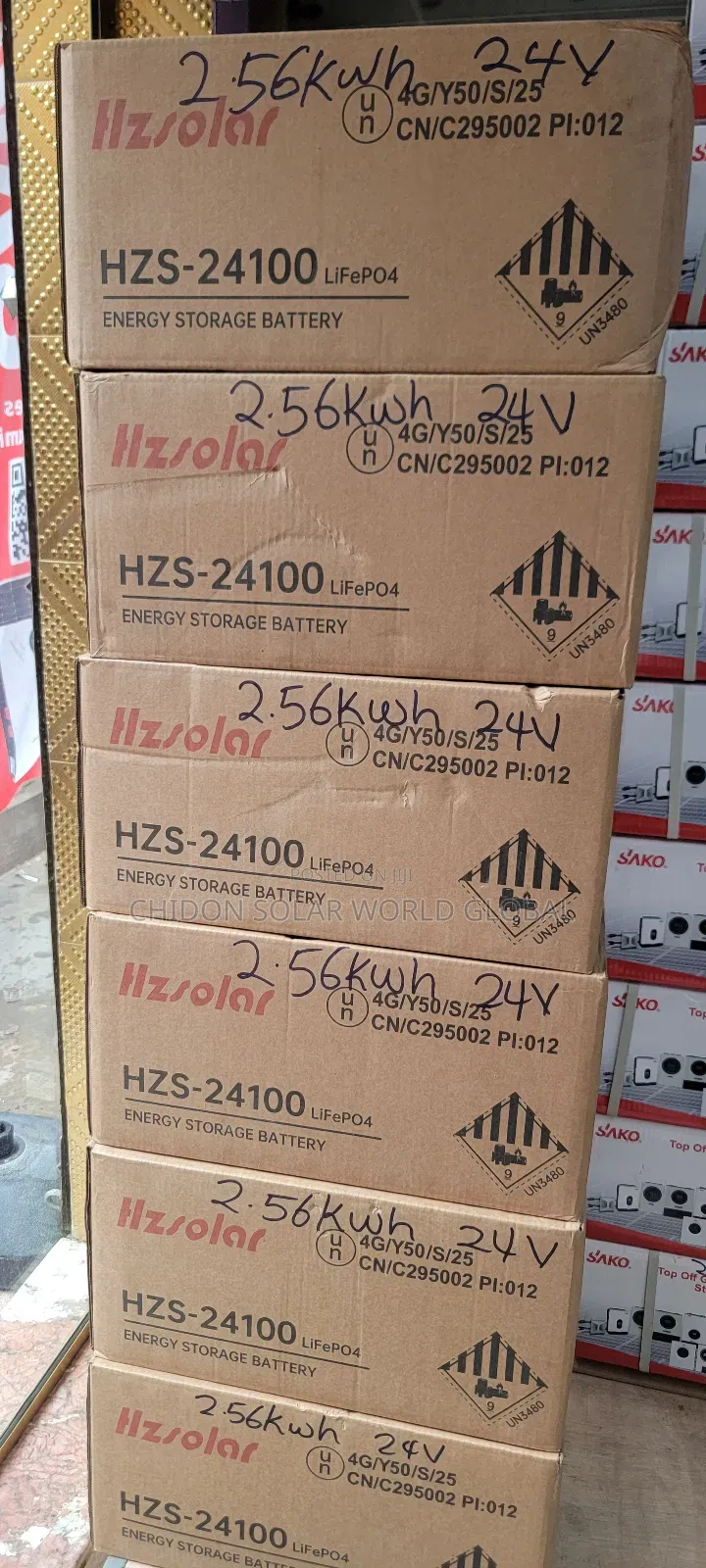 2.56kwh 24v Hzsolar Solar Lithium Ion Battery