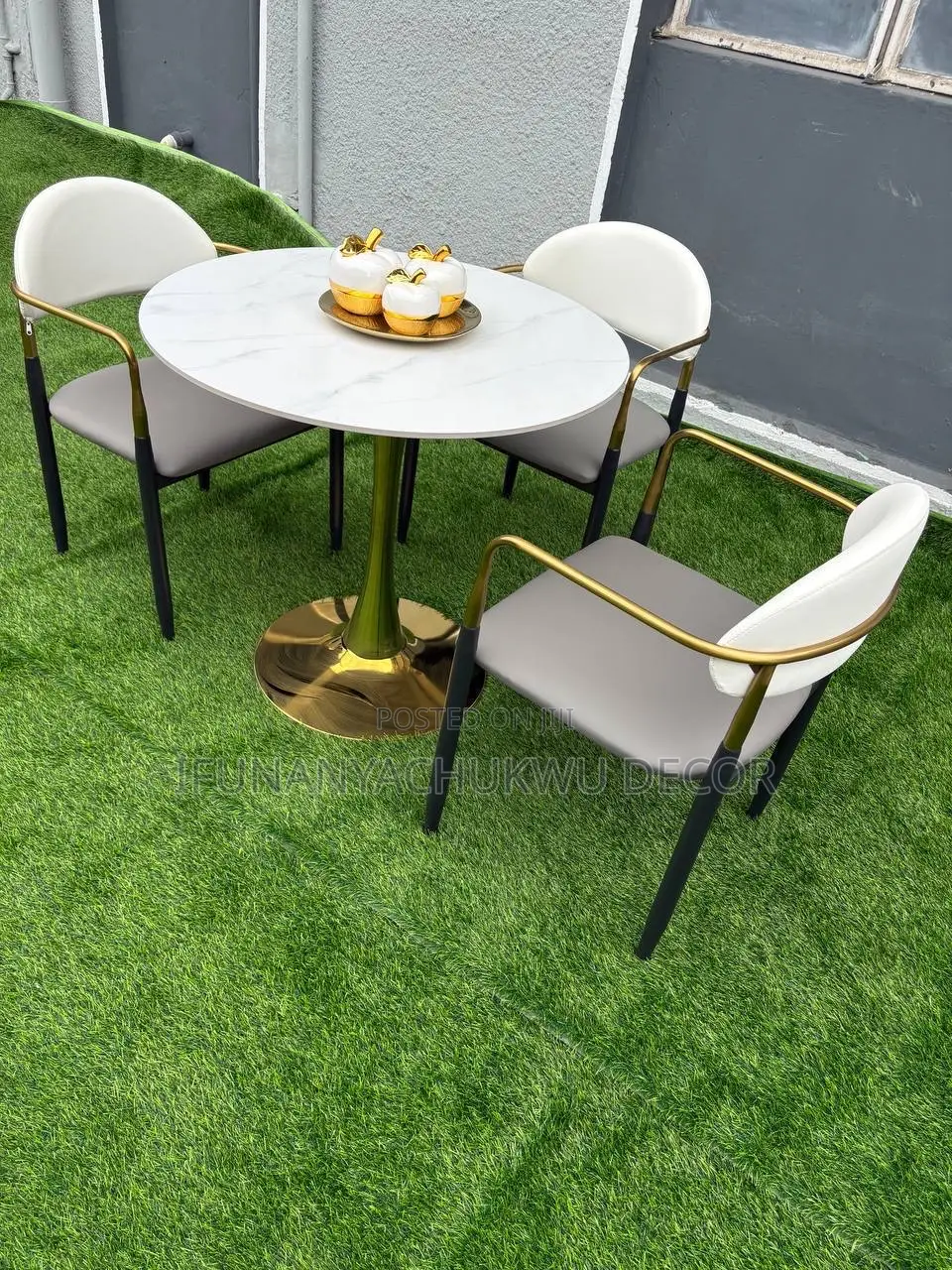 Dining Set/Marble Dining Table With Three Chairs
