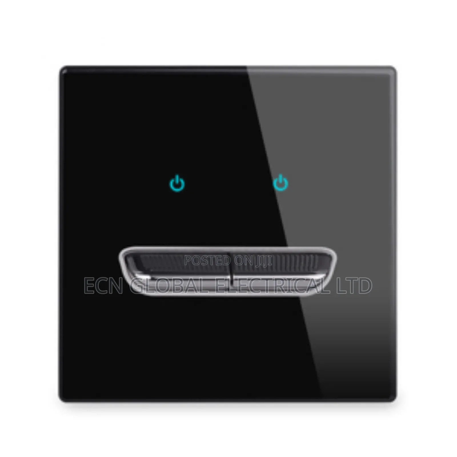 A2 Series Black Glass 1gang 2way Switch + 13a Double Socket With Usb