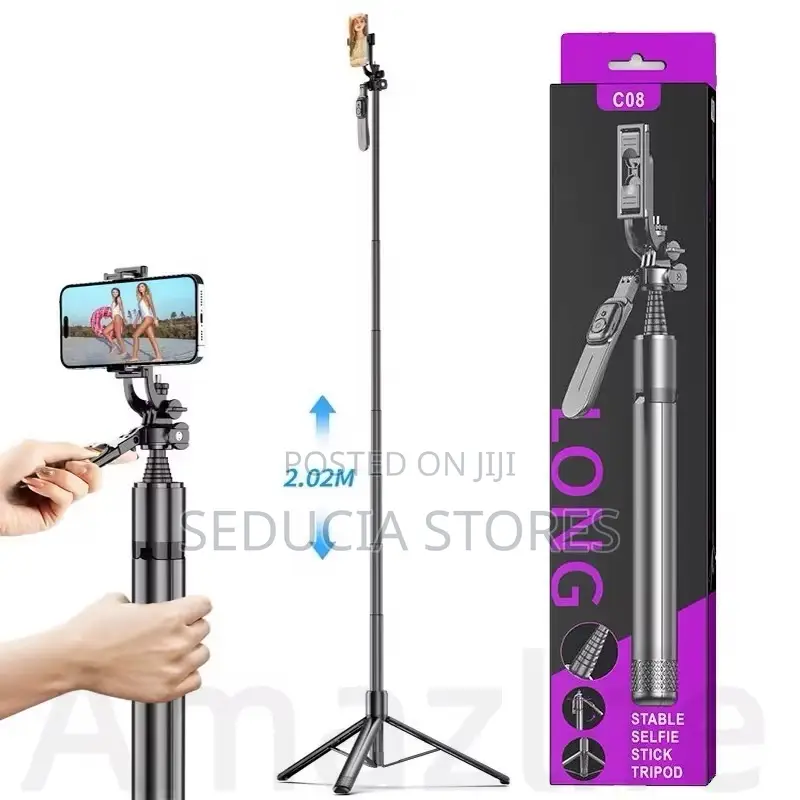 C08 Long Stable Selfie Stick Tripod - 7 Feet