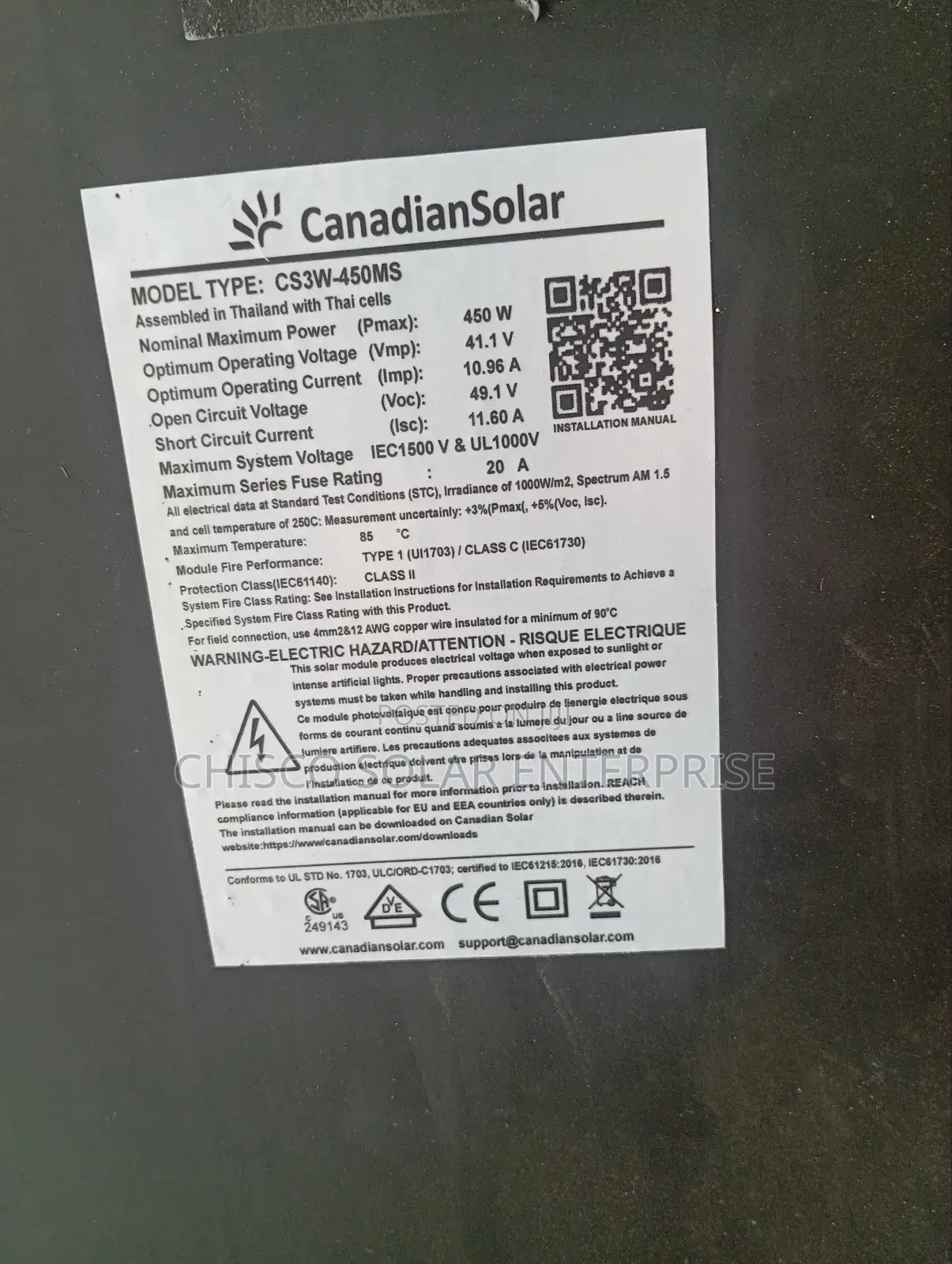 450watts Canadian Solar Panel Available
