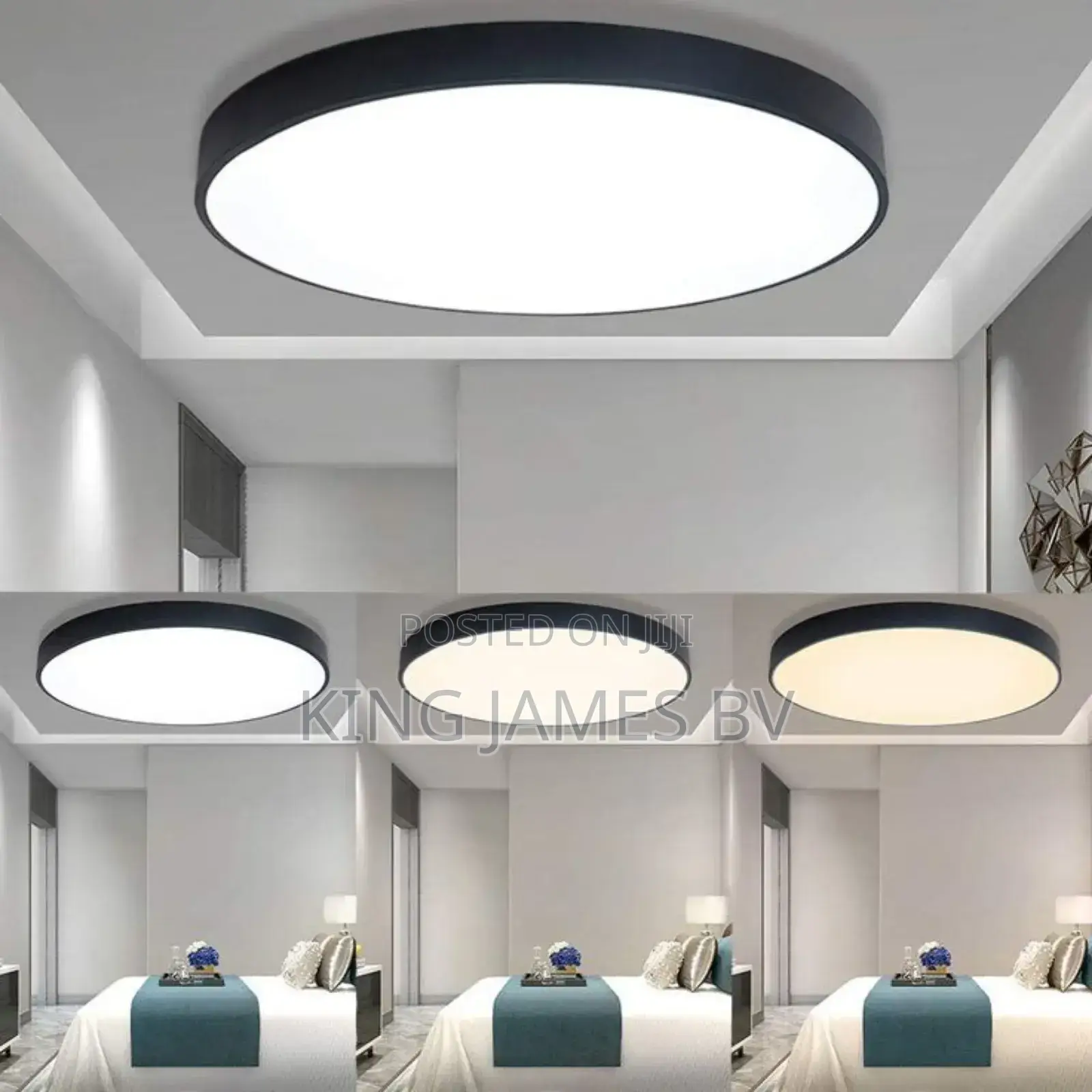 Led Black Linen Ceiling Fittings