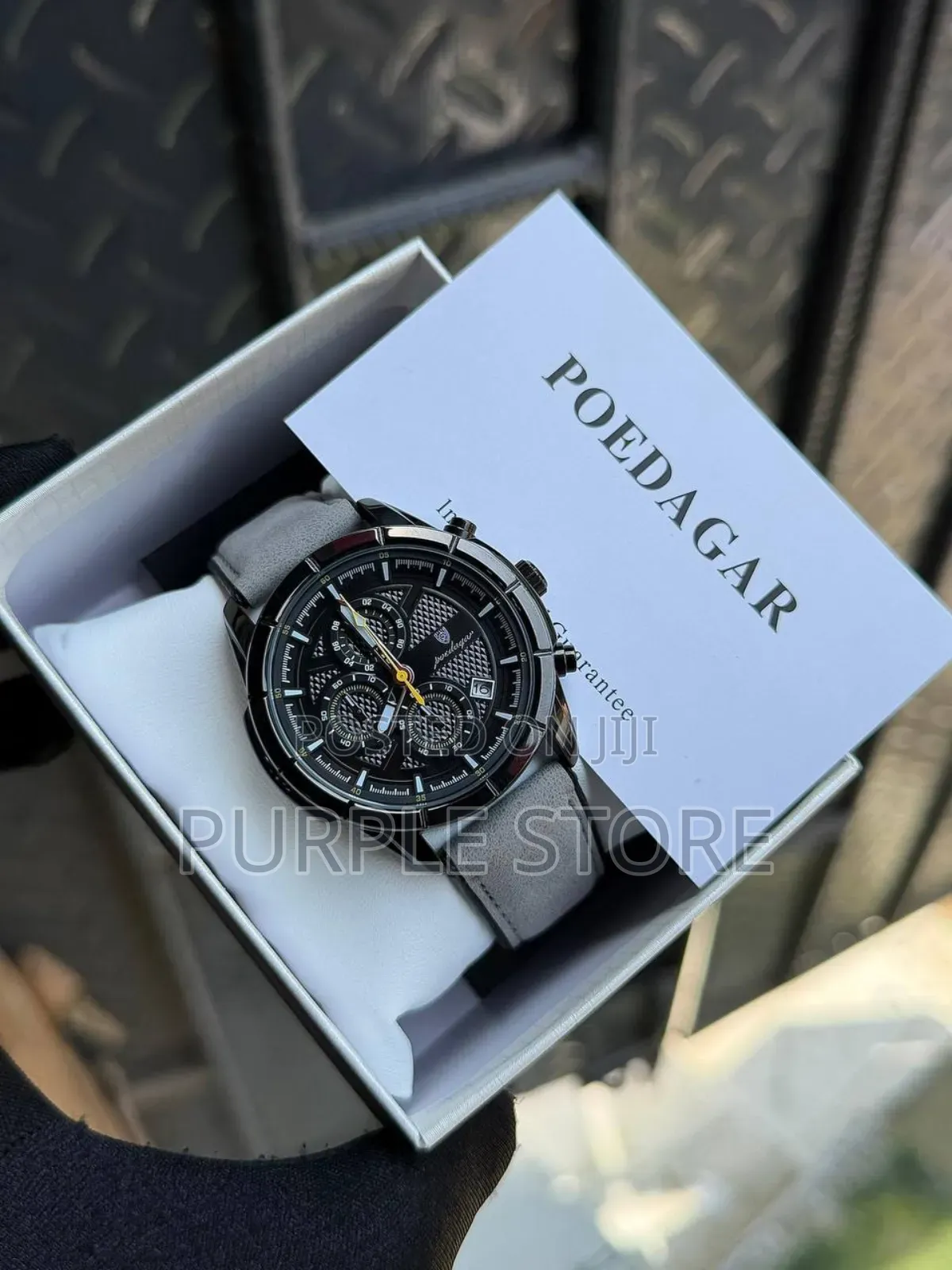 Poedagar Chronograph Water-resistant-leather-watch