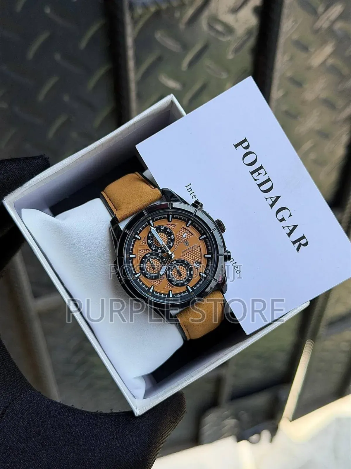 Poedagar Chronograph Water-resistant-leather-watch