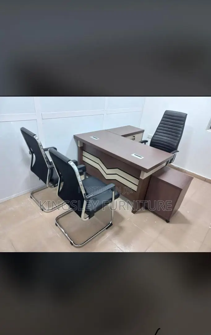 1.6 Meter Office Table and Visitor Chairs and Executive Chair