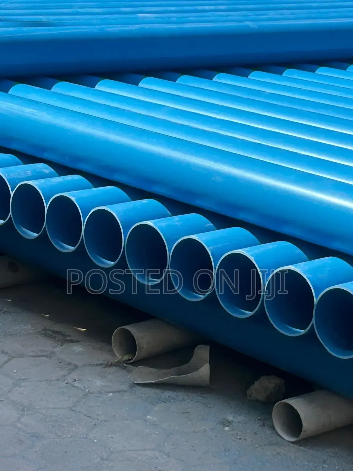 Eight 8 Inch PVC Blue Pipe