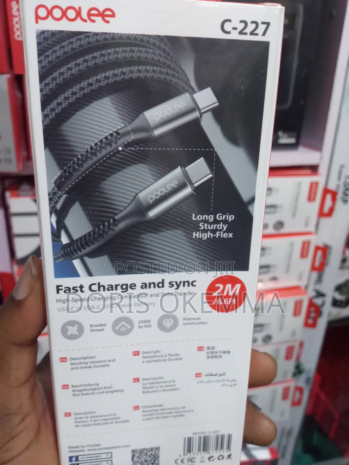 Poolee C-227 60w Pd Fast Charging Usb-C to Usb-C Cable (2m/6.6ft)