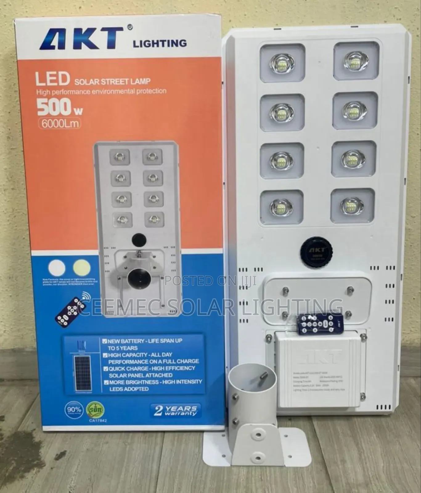 Exclusive 500w Akt Solar Street-Light With Cob Eye and Big Body