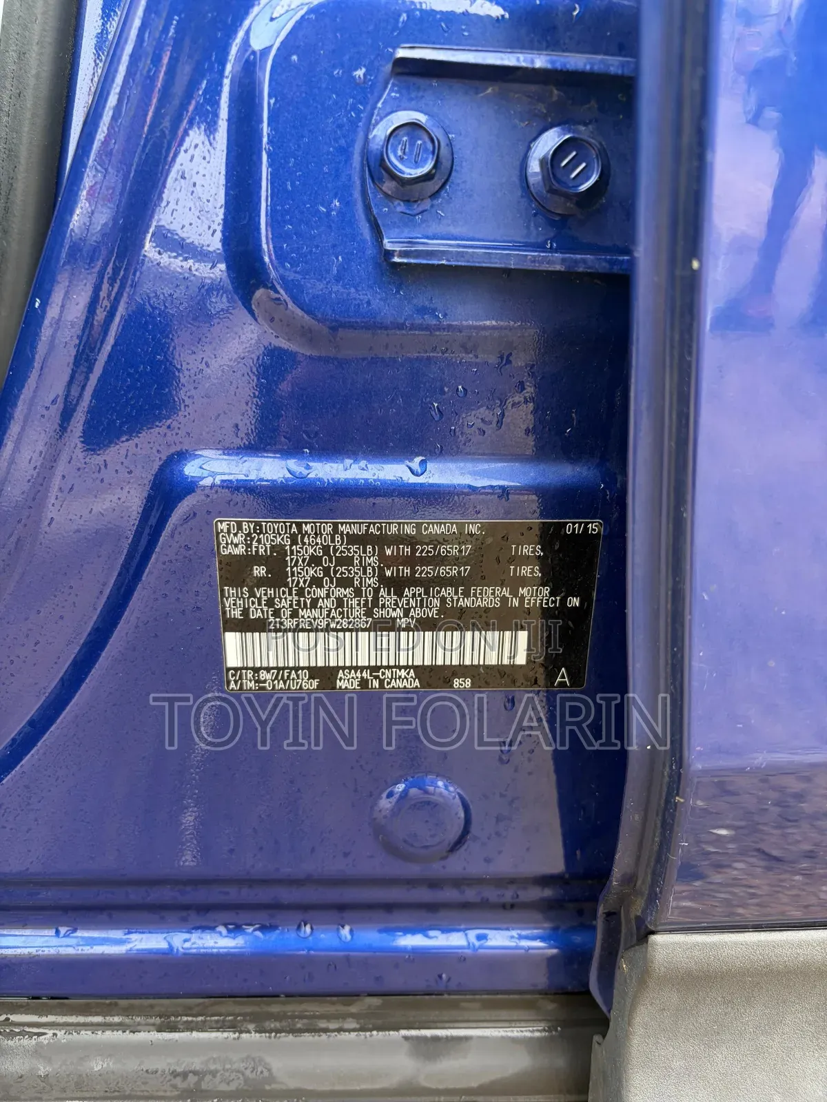 Toyota RAV4 XLE 4dr SUV (2.5L 4cyl 6A) 2015 Blue