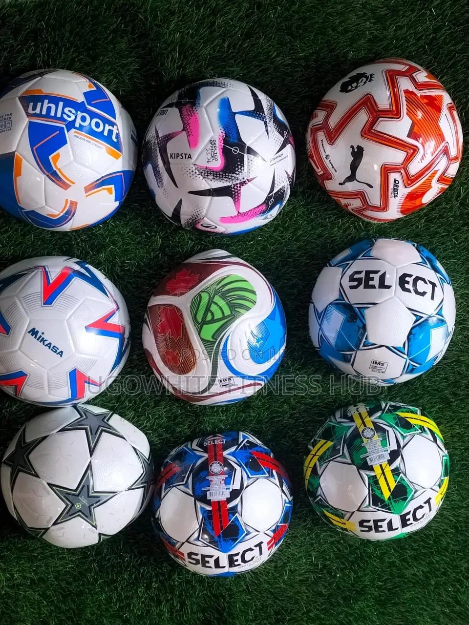Collection of Various Soccer Balls