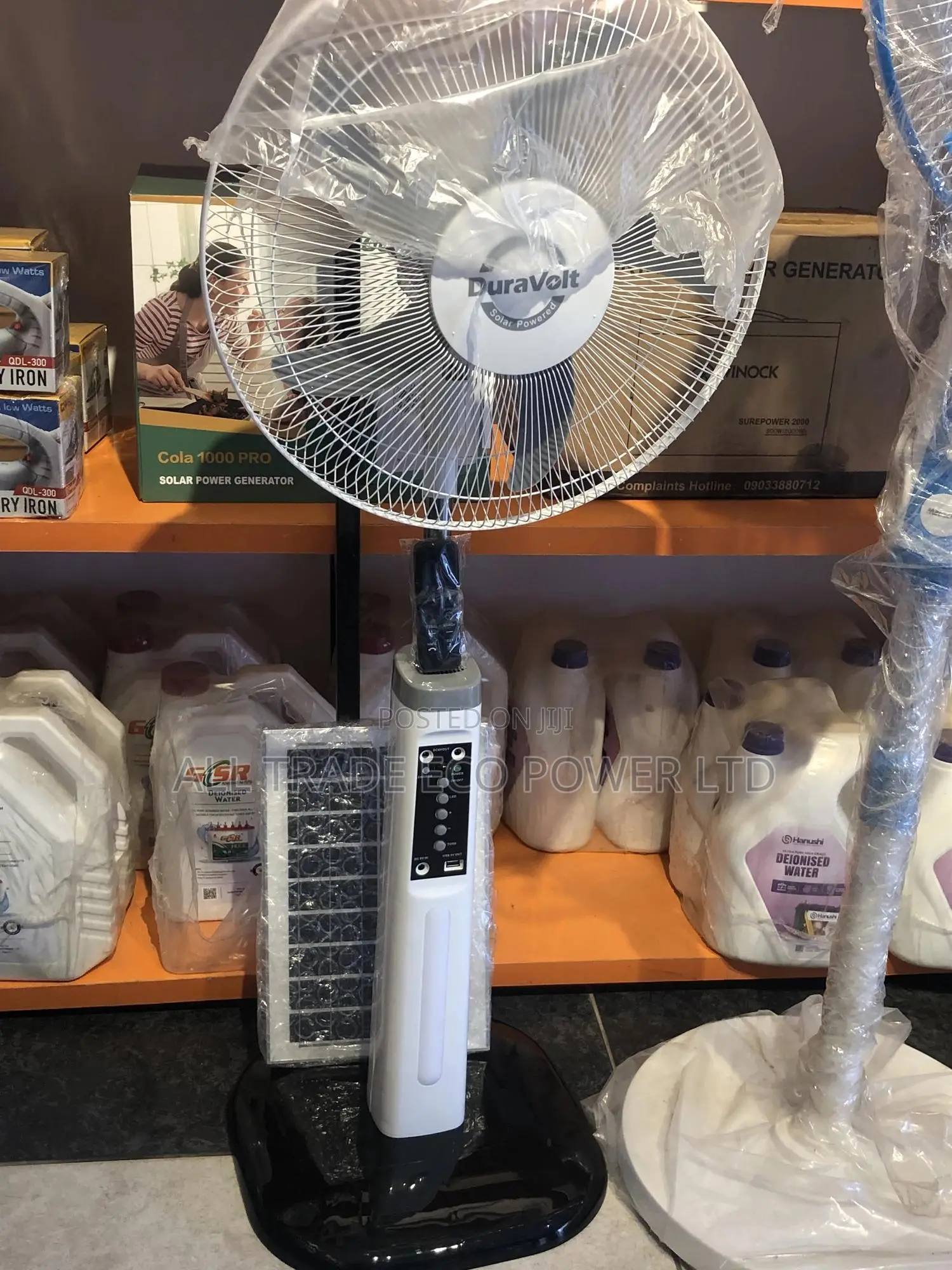 Duravolt 16-Inch Rechargeable Fan + Solar Panel