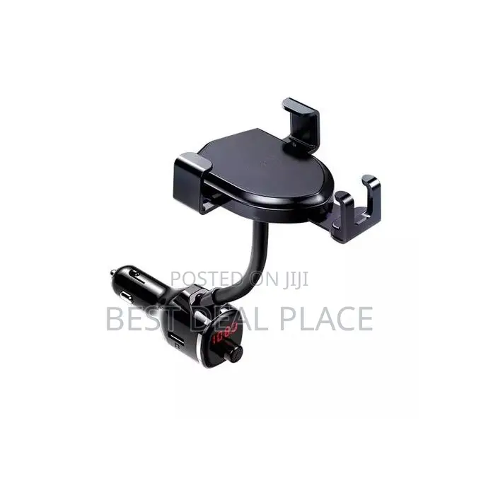 Bluetooth 5.0 Dual Usb Handsfree Car Kit Phone Holder Wireless Charger