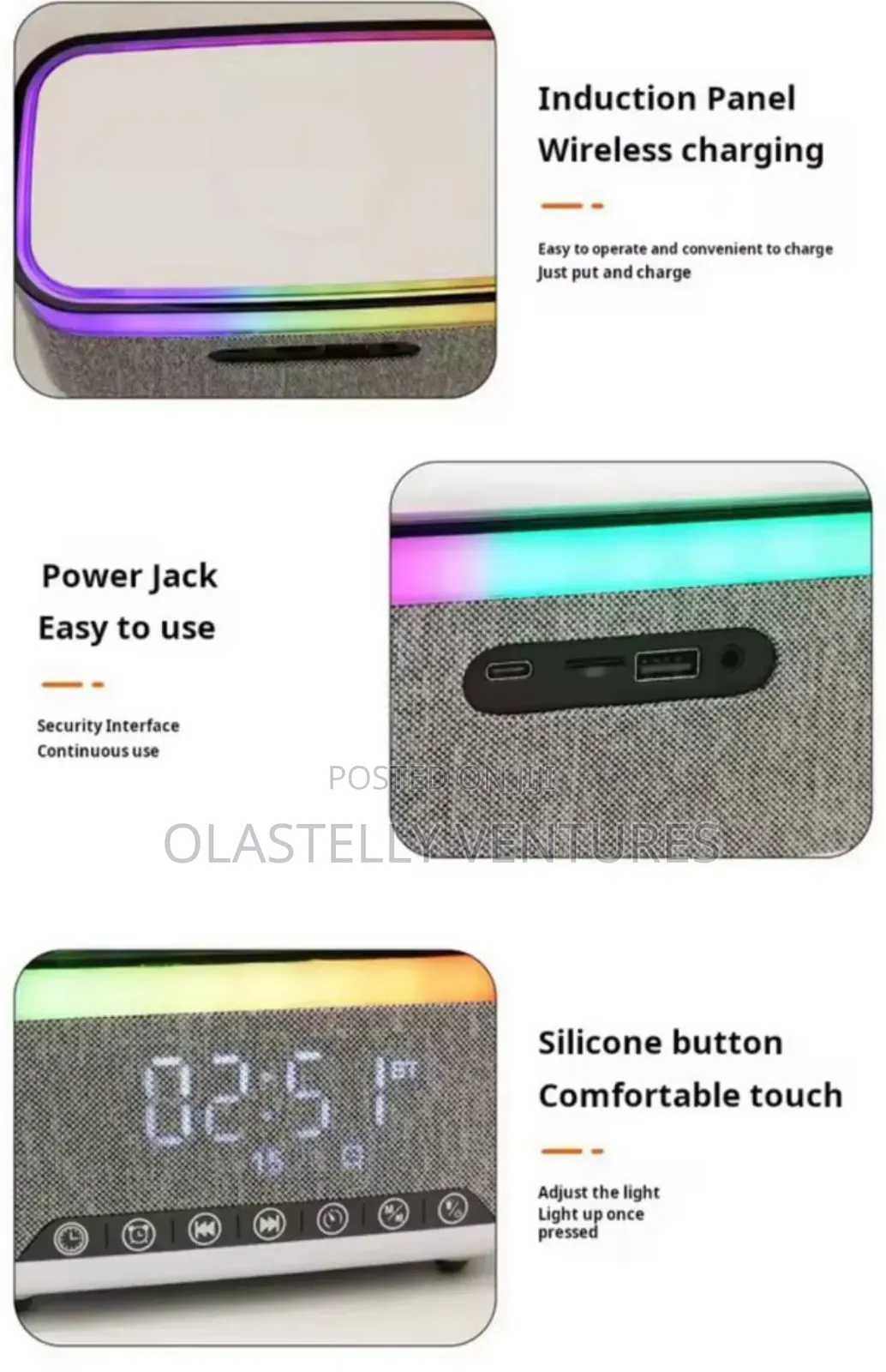 New Smart 6-in-1 Bluetooth Speaker 60w Wireless Charger Tw