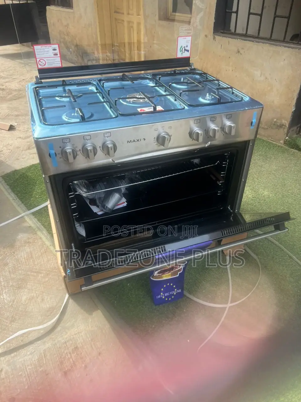 Maxi 5 Burner Gas Cooker – Stainless Steel Finish