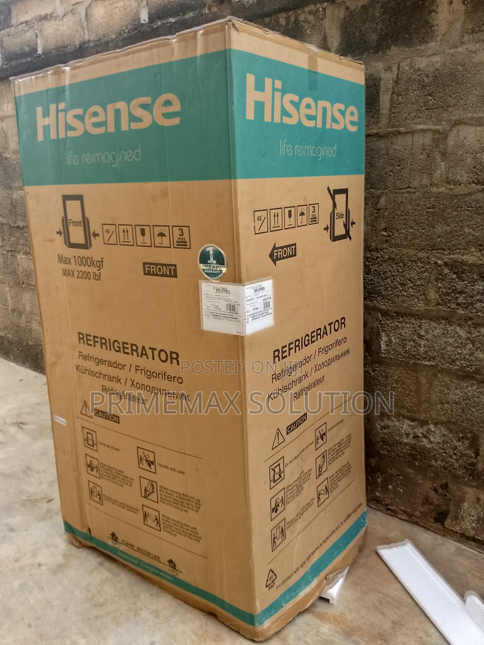 Metal Cooling Hisense Rs-87-Ws 634l Side by Side Refrigerator