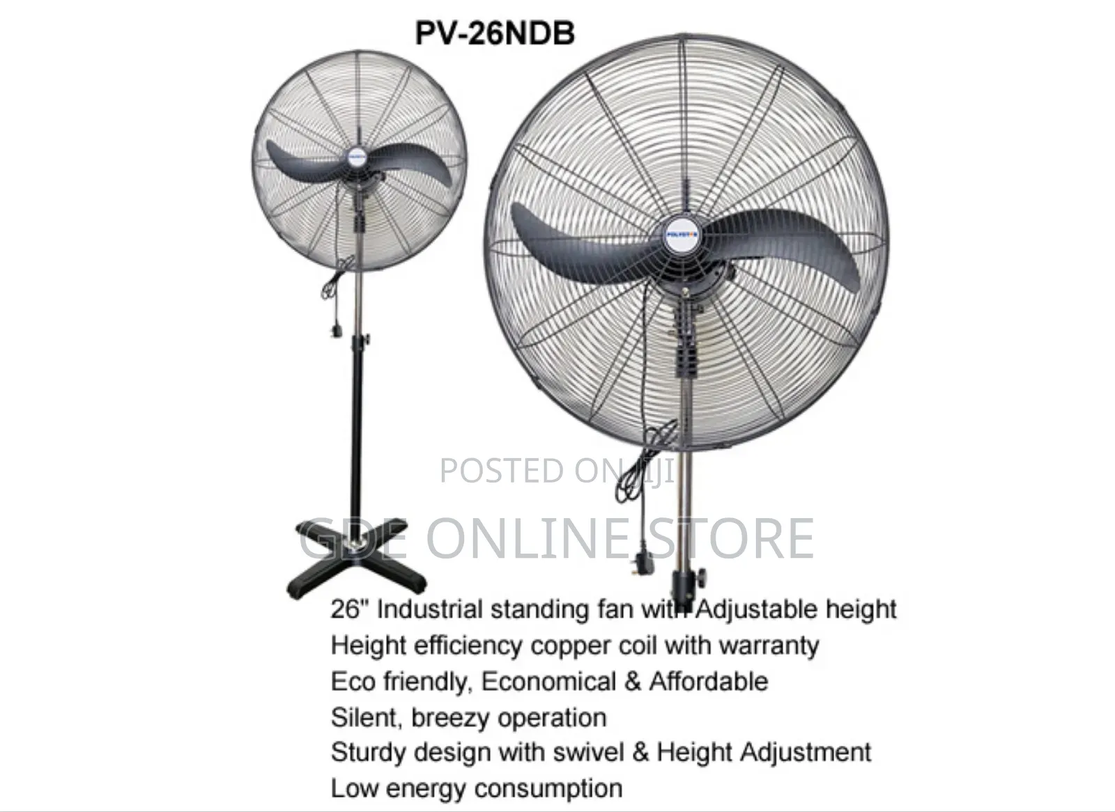 Polystar 26inch Industrial Standing Fan