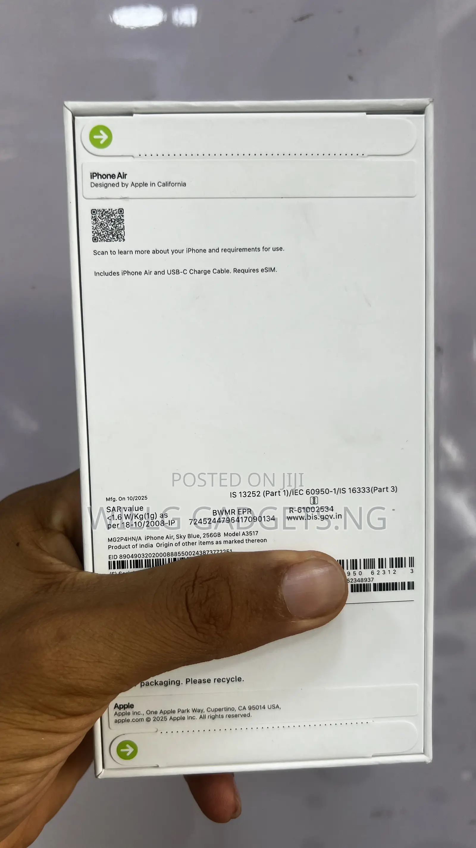 New Apple iPhone Air 256 GB Blue