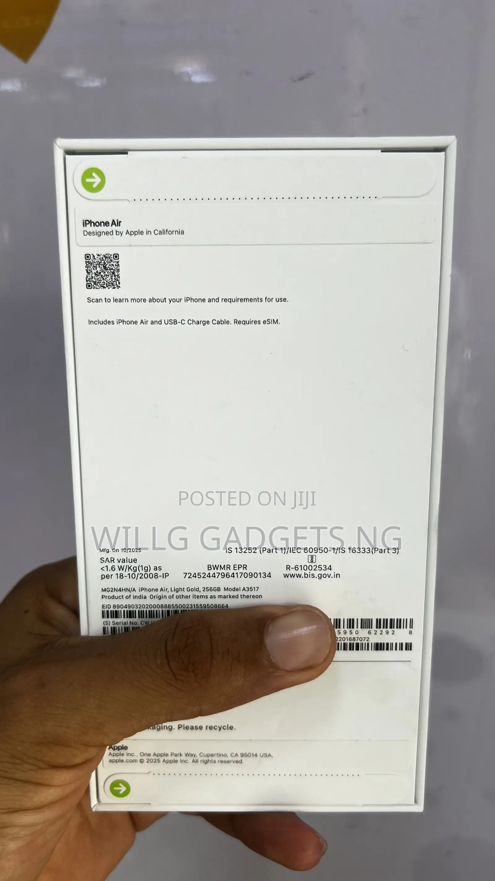 New Apple iPhone Air 256 GB Gold
