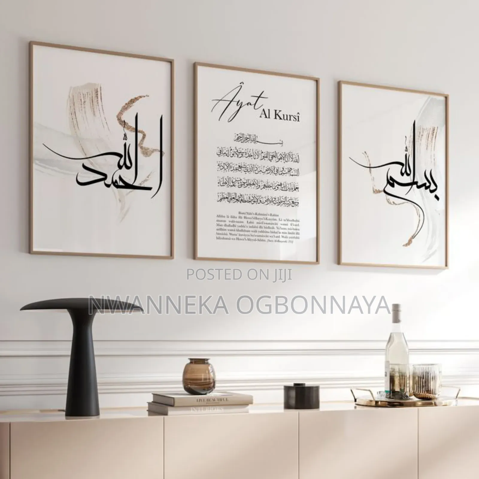 3pcs/Set Islamic Muslim Calligraphy Canvas Print
