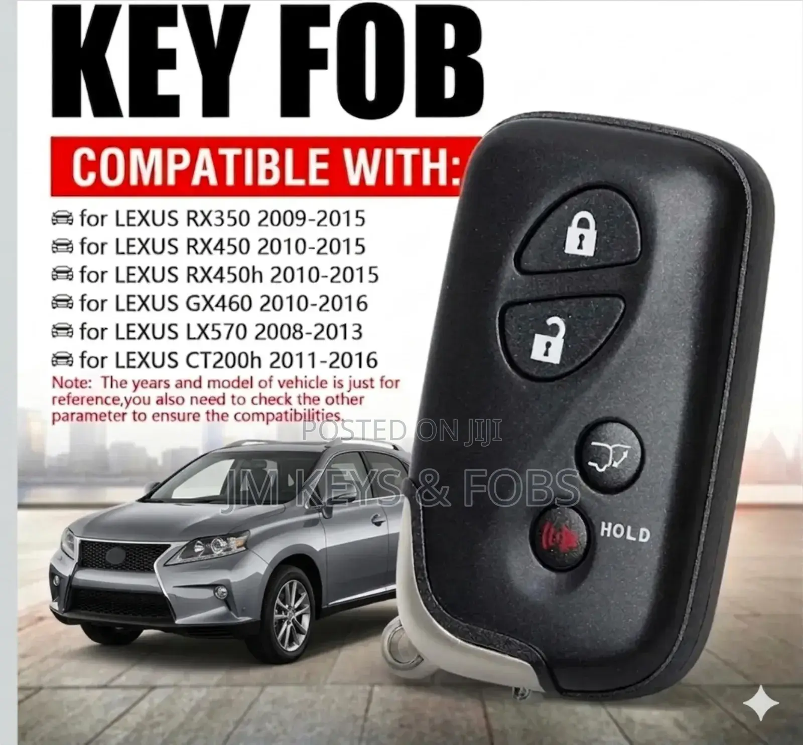 Smart Keyless Entry Fob Transmitter Replacement for Lexus Rx350