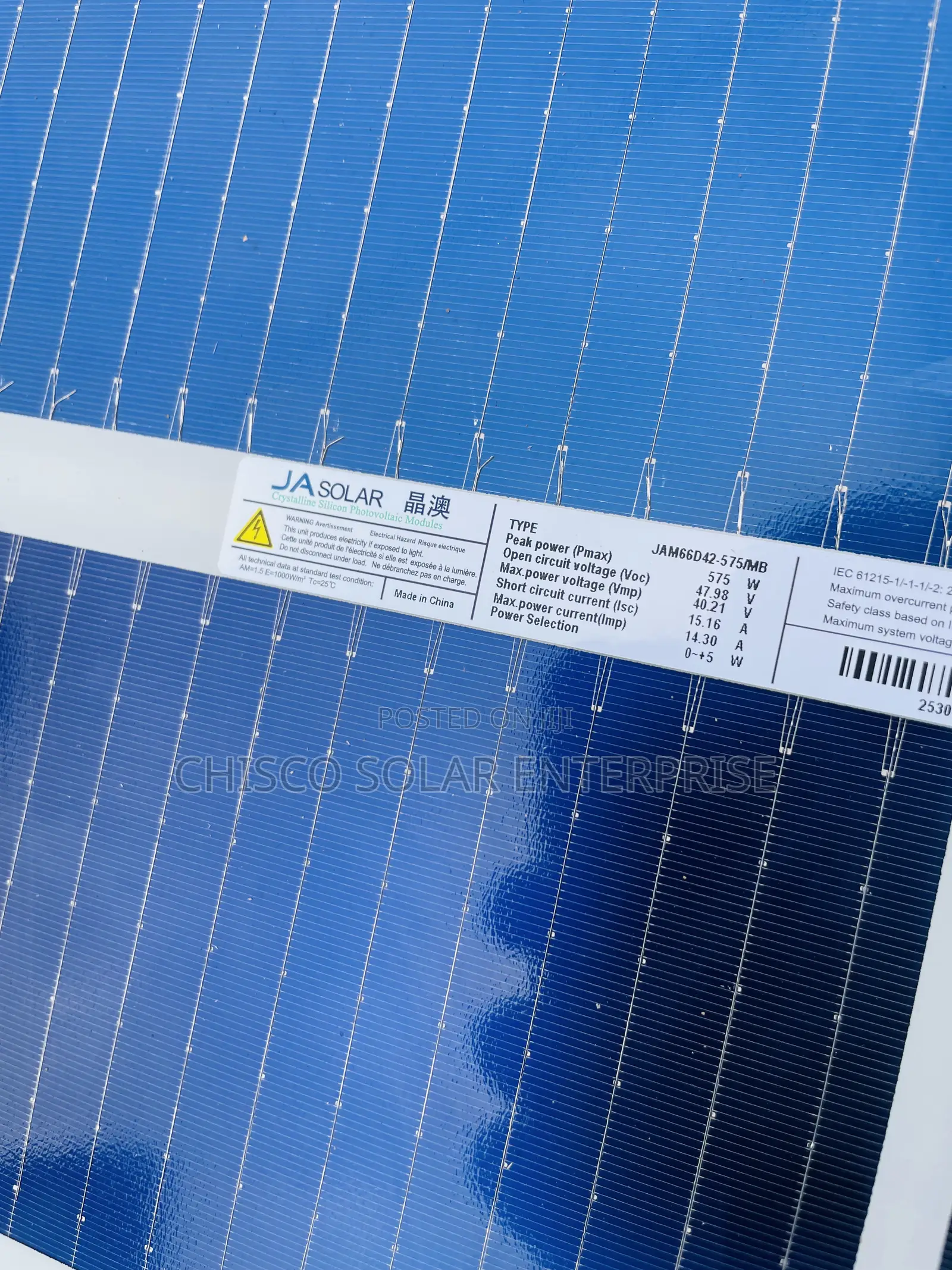 575watts Ja Solar Panel