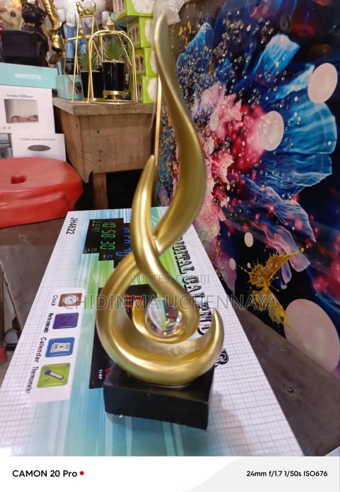 Modern Gold Statue for Living Room
