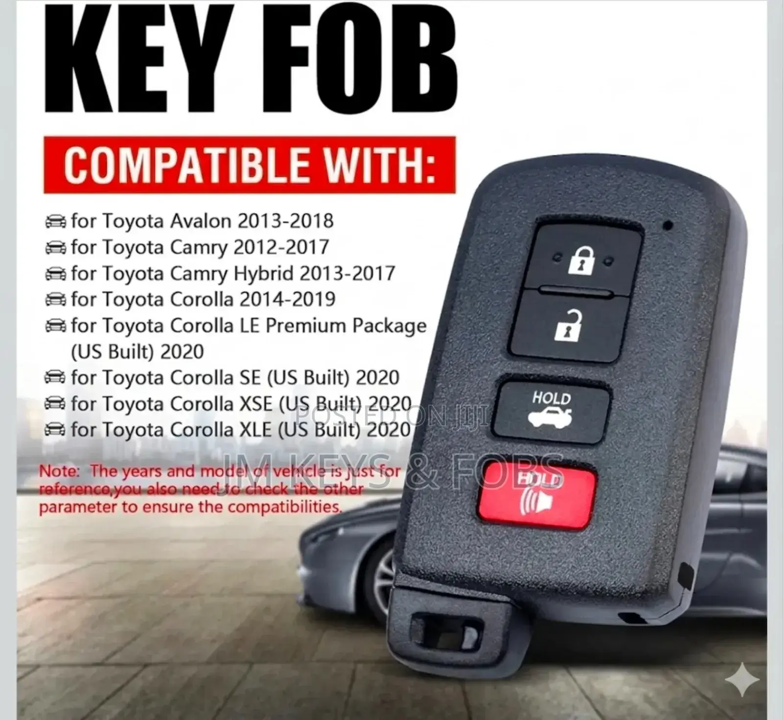 Smart Keyless Entry Fob Transmitter Replacement For Toyota Camry
