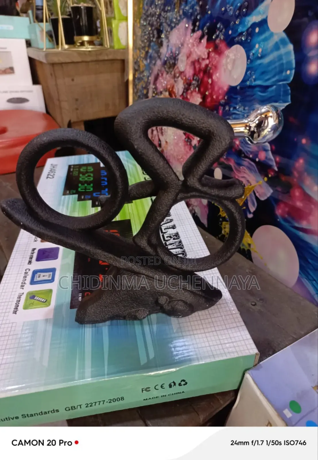 Abstract Resin Cyclist Statue - Bicycle Rider Figurine