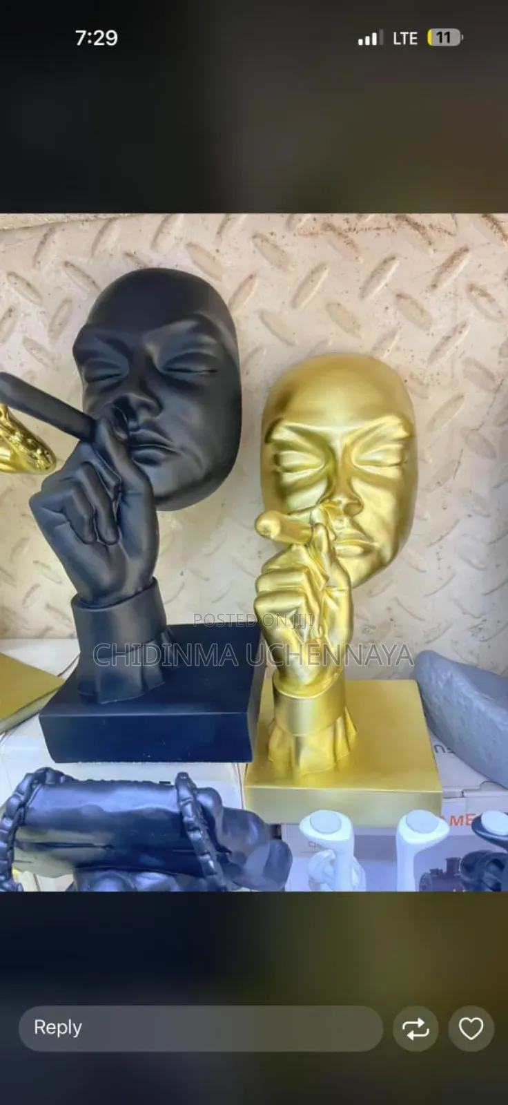 Mini Smoking Man Statue Sculpture