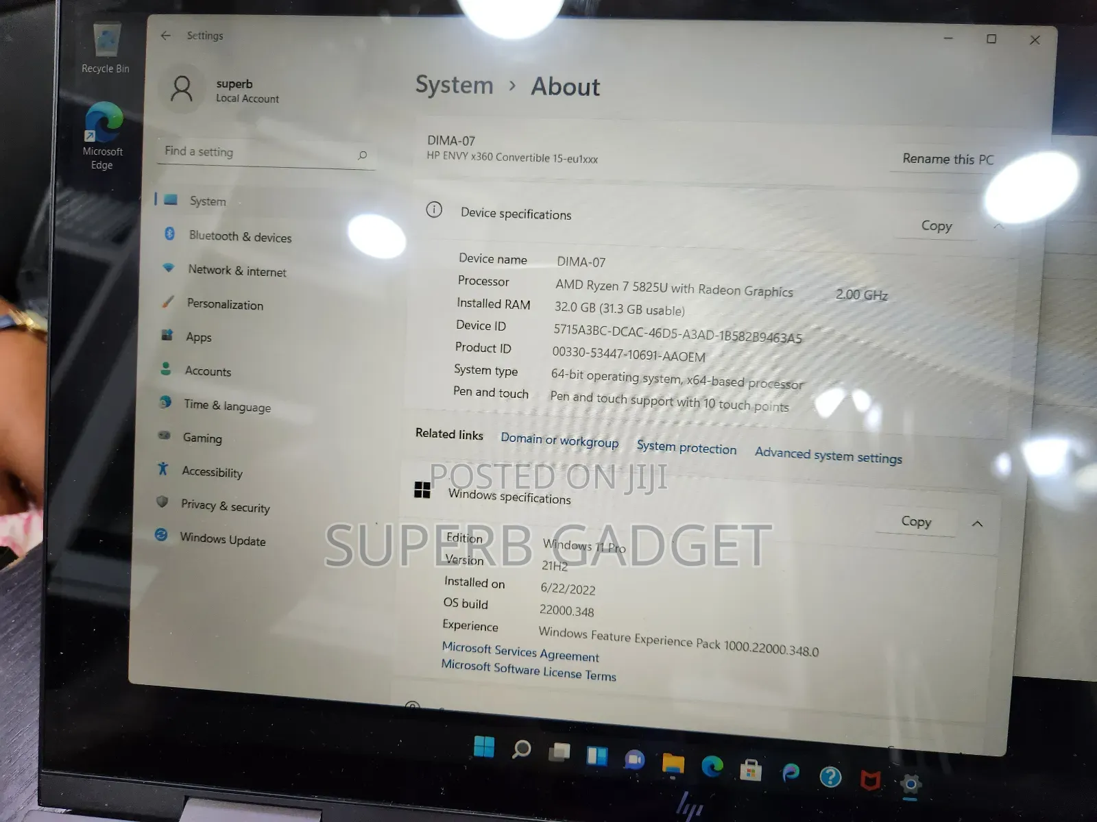 New Laptop HP Envy x360 Convertible 15 es2xx 32GB AMD Ryzen 7 SSD 1T