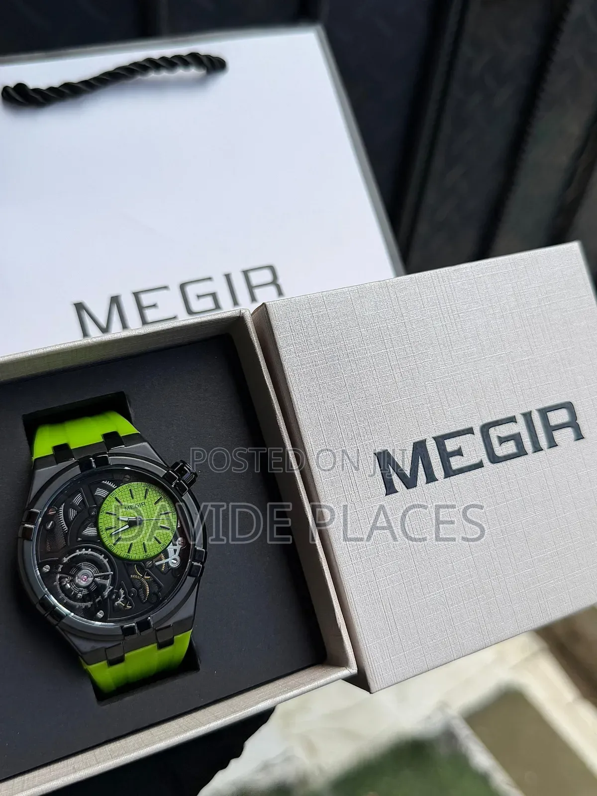 Higer Quality Megir Water-Resistant Rubber Wristwatch