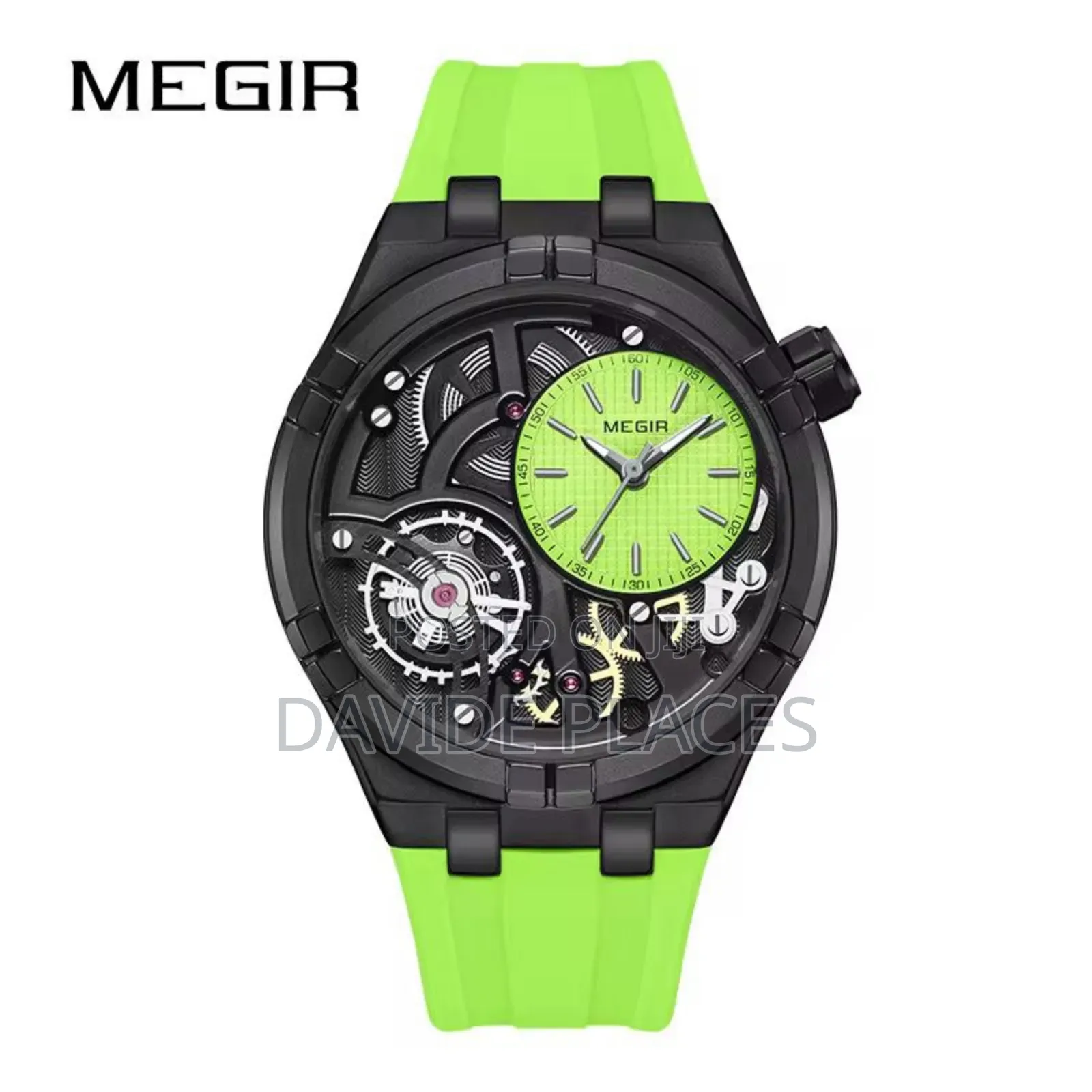 Higer Quality Megir Water-Resistant Rubber Wristwatch
